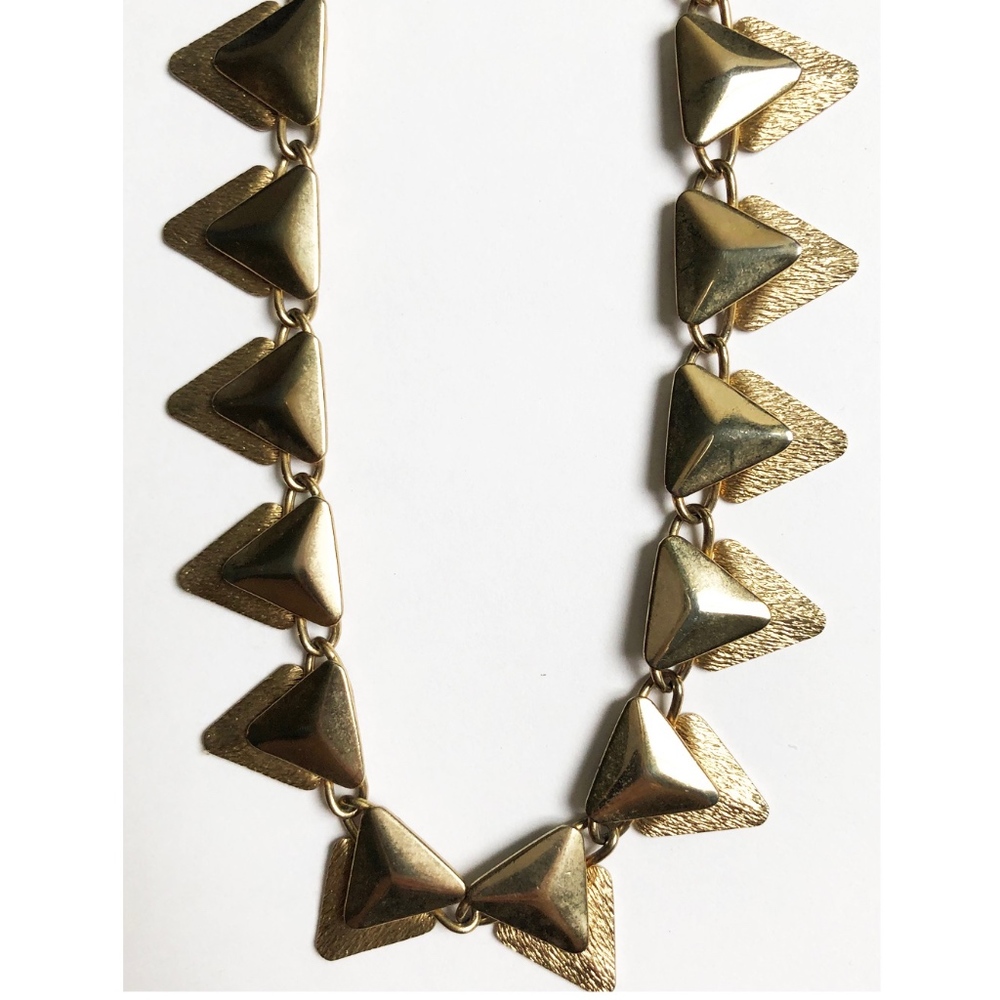 Vintage Triangle Choker Necklace Gold